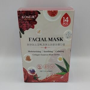 14 Pack Of Collagen Essence Facial Sheet Masks